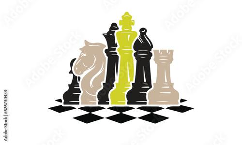 chess board with chess pieces