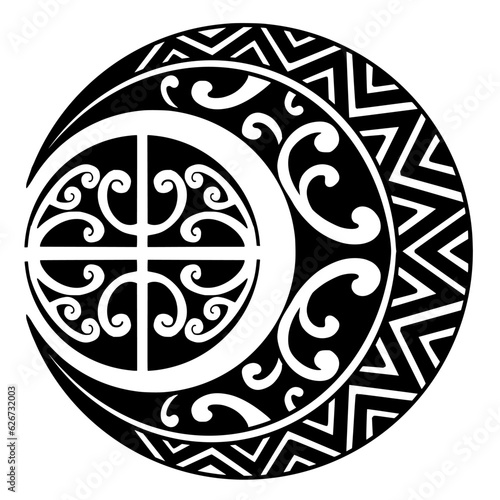 Polynesian circle tattoo design.  Aboriginal samoan. Vector illustration eps10.