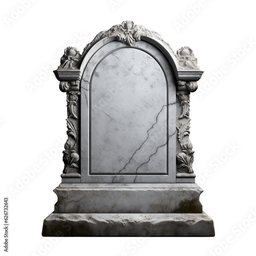 Obraz na plátne tombstone gravestone isolated on transparent background, Generative AI