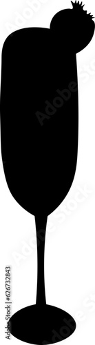 Celebration With Cocktail Silhouette Illustration Vector