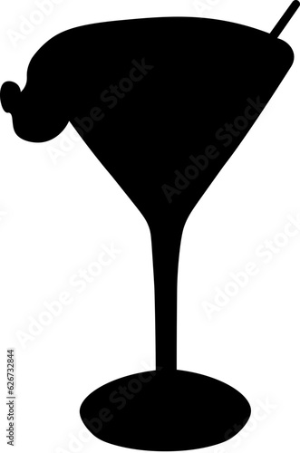 Glass Cocktail Silhouette Illustration Vector