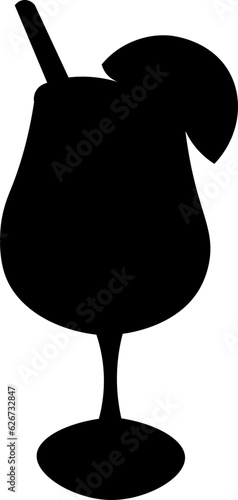 Tropical Cocktail Silhouette Illustration Vector