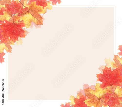 Colorful maple leaf frame illustration                                          