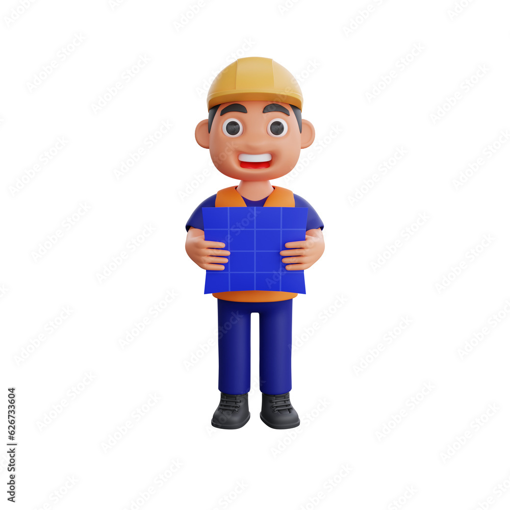 3d render cute construction workers activities 3d render cute construction workers activities