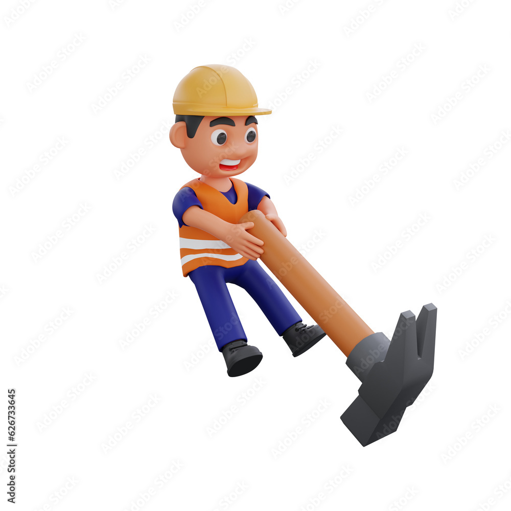 3d render cute construction workers activities 3d render cute construction workers activities
