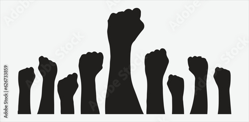 Embracing Equality, Silhouettes of Hands Raised in Solidarity - Men and Women Advocating Human Rights