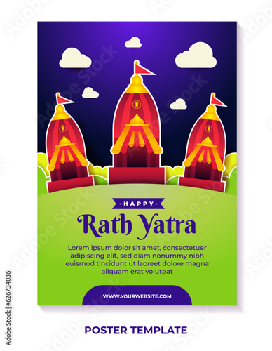 Happy Rath Yatra celebration for poster design