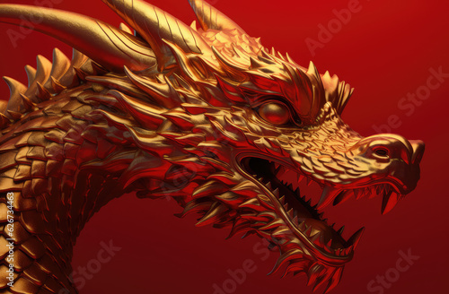 chinese dragon wallpaper art   design  in the style of aggressive digital illustration  generative AI