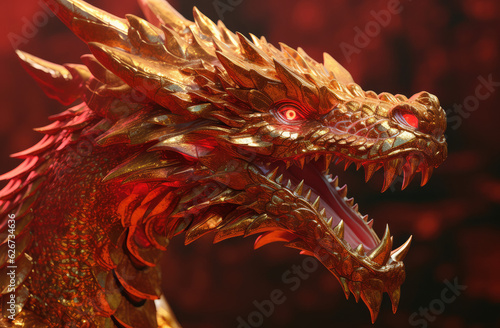 chinese dragon wallpaper art & design, in the style of aggressive digital illustration, generative AI