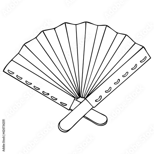 paper fan outline vector illustration