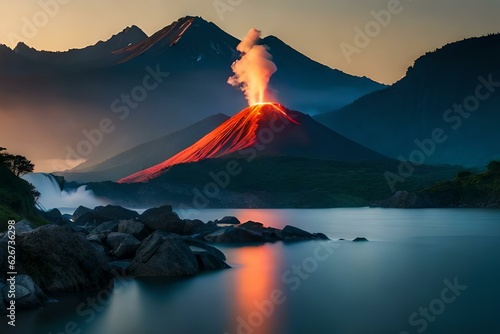 mountain in autumn generated by AI technology