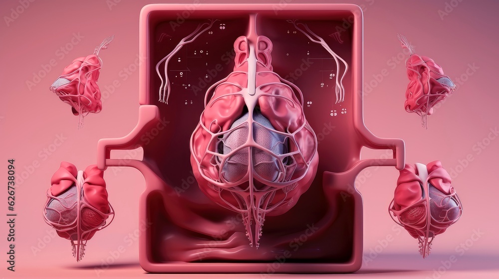 3D illustration of the human organ systems, Human internal organs. Anatomy. Nervous, circulatory, digestive, excretory, urinary,and bone systems. Medical education concept, Generative AI illustration 3D illustration of the human organ systems, Human internal organs. Anatomy. Nervous, circulatory, digestive, excretory, urinary,and bone systems. Medical education concept, Generative AI illustration