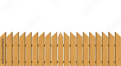 wooden fence on the white background