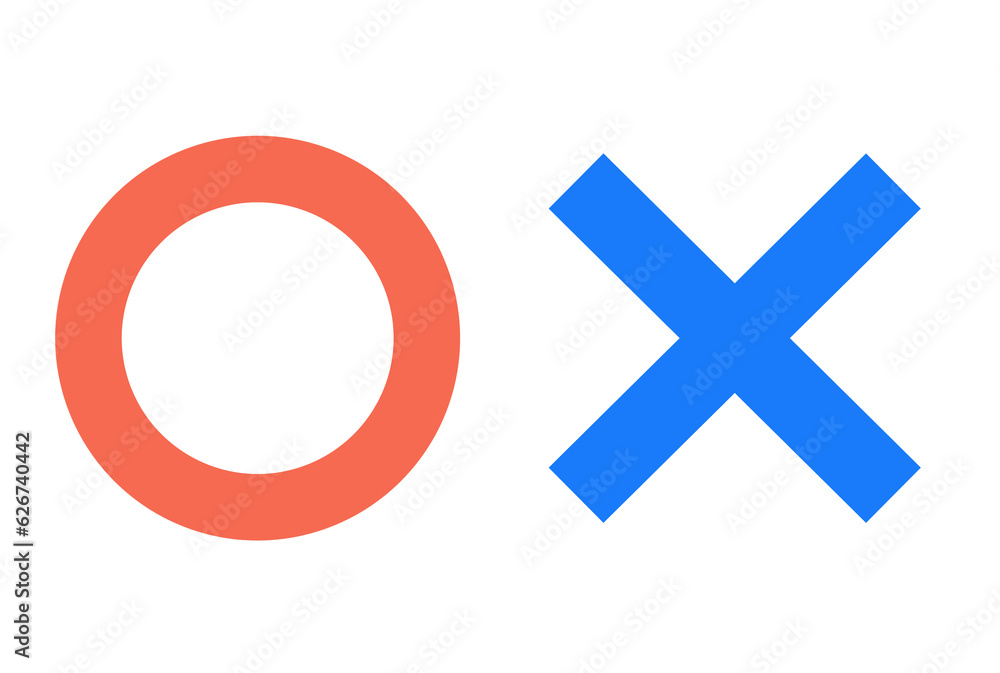 Fototapeta premium シンプルなマルバツ