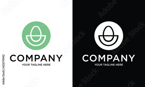 abstract, egg circle logo design template.