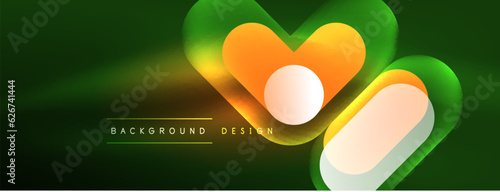 Neon circle abstract background. Template for wallpaper, banner, presentation, background