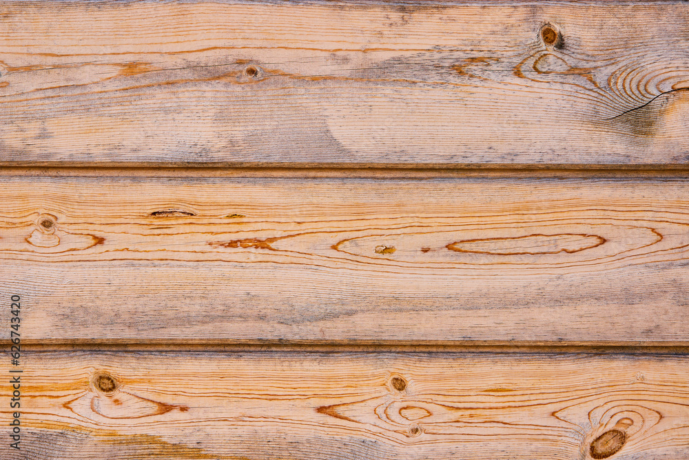 Fototapeta premium Three horizontal wooden boards with blue hue background asset