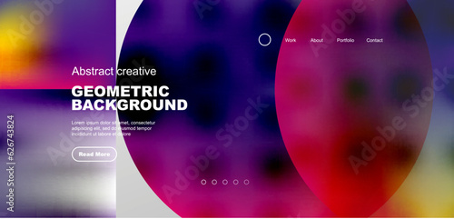 Bright fluid gradient circles abstract background. Business or technology design for wallpaper, banner, background, landing page, wall art, invitation, prints