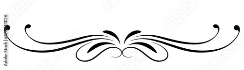 Floral ornament with leaves and abstract lines. Graceful element for decor and greeting or invitation card design