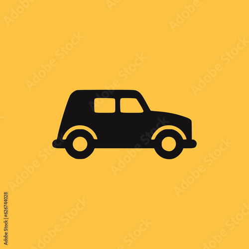 simple black car taxi company ride technology logo vector illustration template design