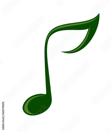 A symbol of a musical note with tree leaf.