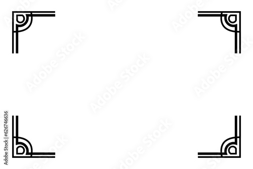 simple vector, black frame, double outline, for Certificate, placard or lunar element design, at white background