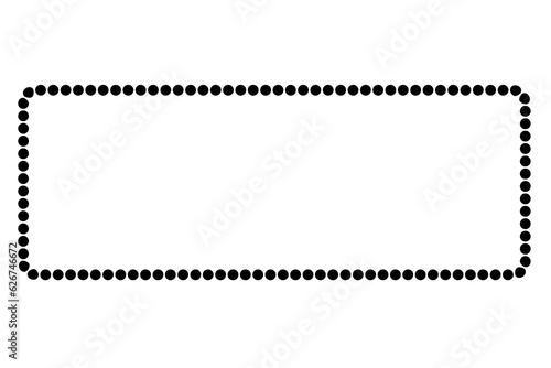 simple vector frame rectangle black dot, isolated on white