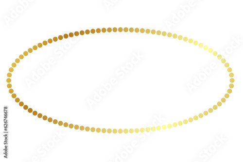 simple vector frame oval gold golden dot, isolated on white