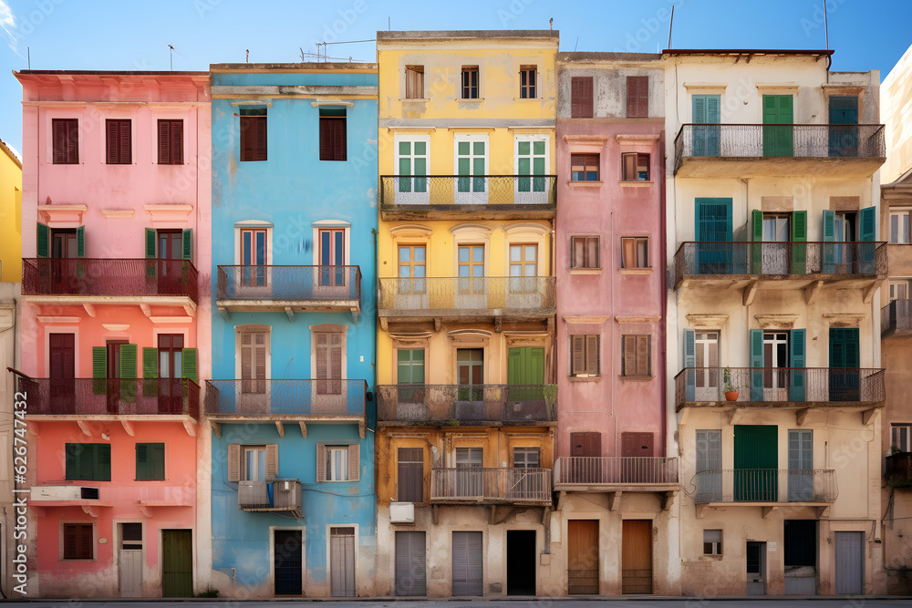 colourful houses on island city
