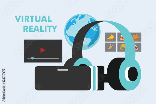 Metaverse in cooking food virtual reality environment 2d vector illustration concept for banner, website, illustration, landing page, flyer, etc