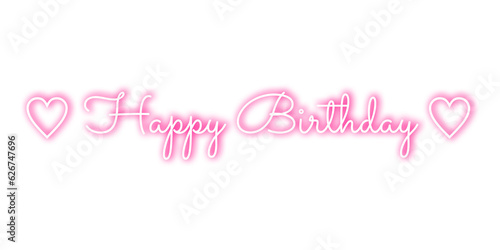 Pink neon birthday text effect