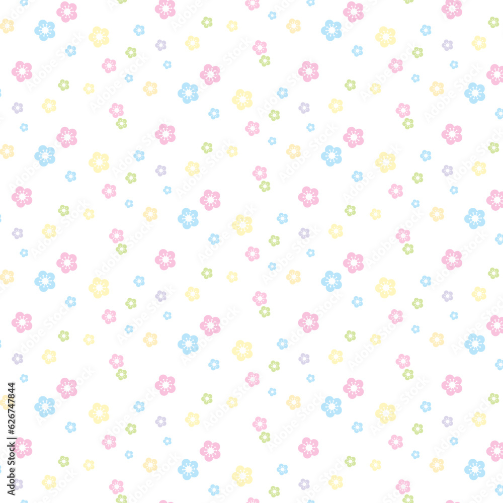 Sakura Flower Pattern. Colorful Cherry Blossom Pattern Background Sakura Flower Pattern. Colorful Cherry Blossom Pattern Background