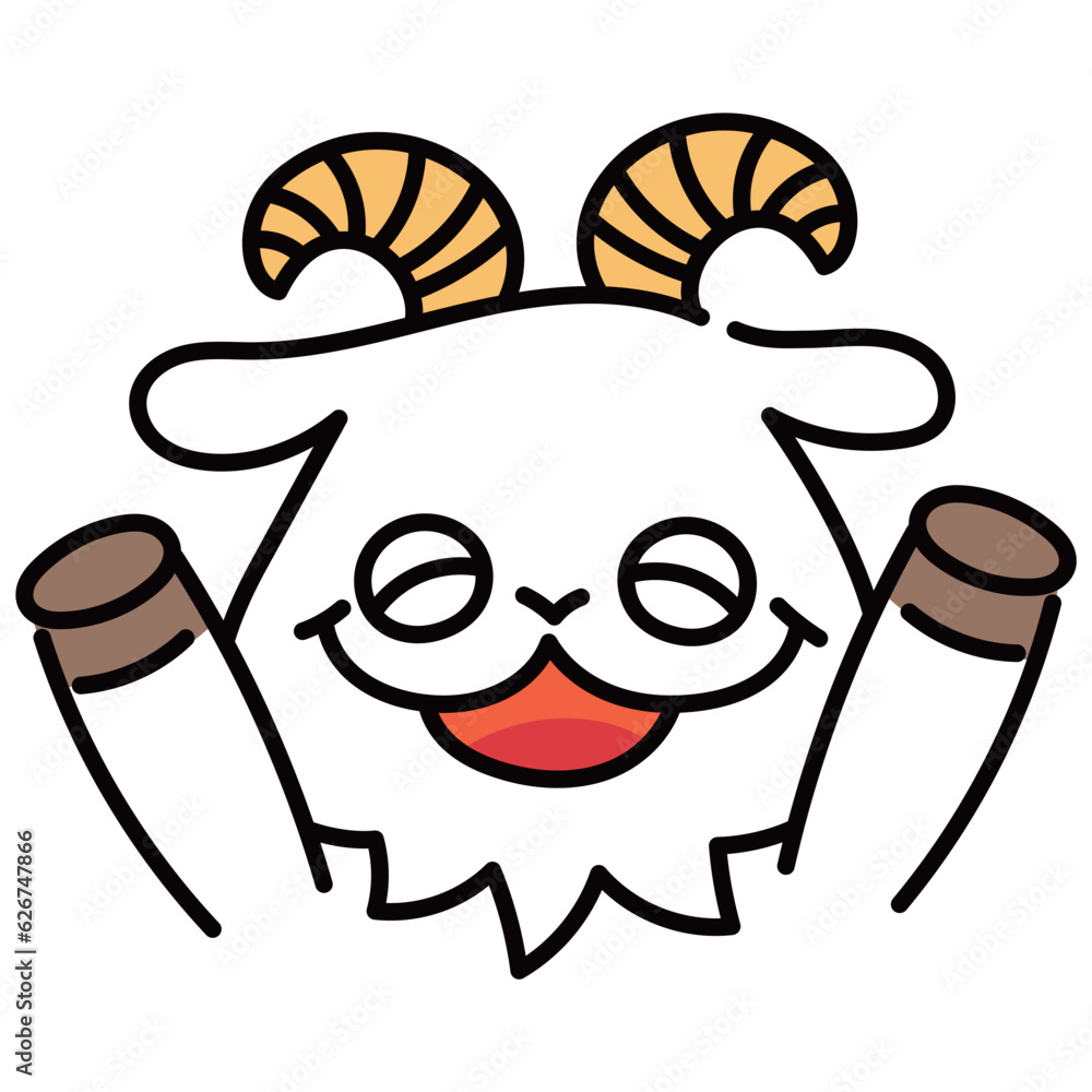 Obraz premium かわいいヤギのキャラクターイラスト素材