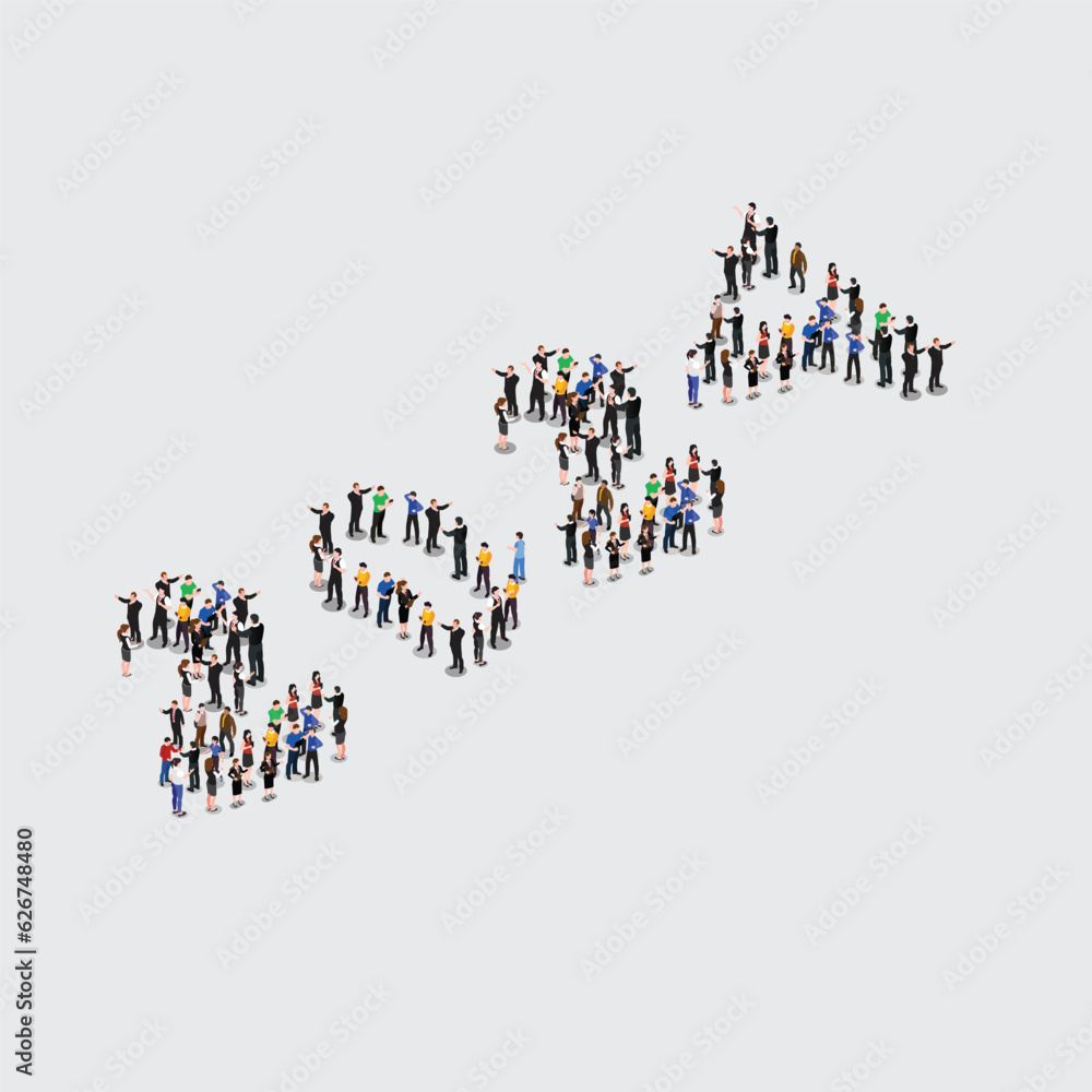 Group of people forming 2024 for new years isometric 3d vector illustration concept for banner, website, illustration, landing page, flyer, etc Group of people forming 2024 for new years isometric 3d vector illustration concept for banner, website, illustration, landing page, flyer, etc