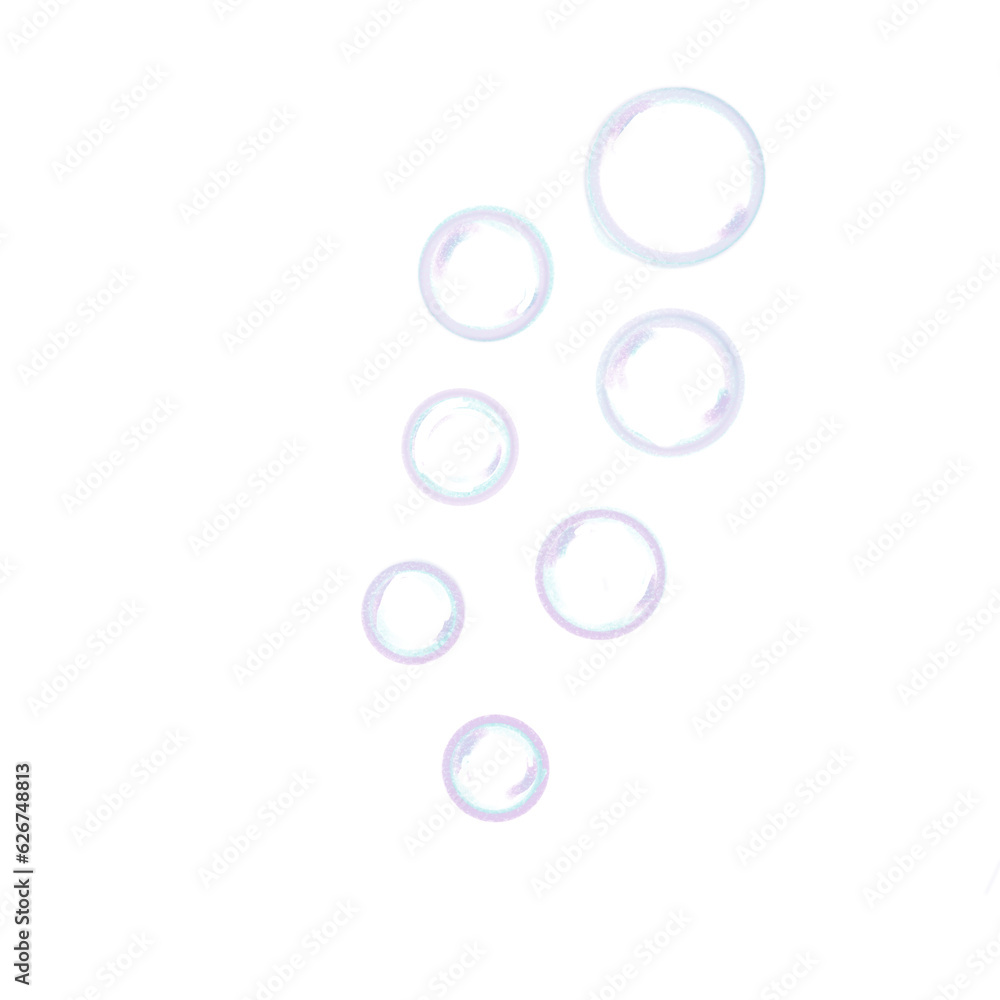 soap bubbles isolated on white
