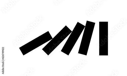 Black domino effect icon flat vector design