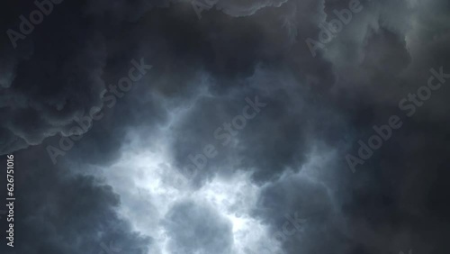 Bolt Strikes An Storm Clouds 4K. photo