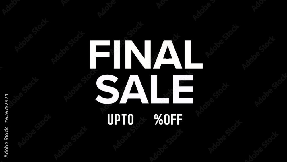 Final sale logo popup animation ( 4K ) Final sale logo popup animation ( 4K )
