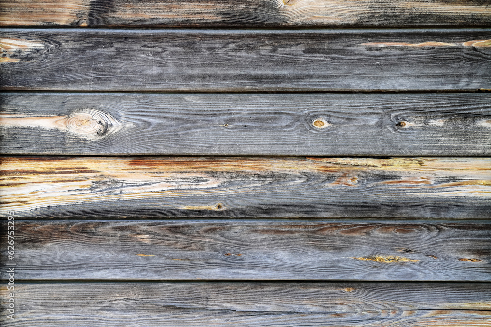 Texture of the wall made of wooden panels with multiple knots and cracks as a rural natural background Texture of the wall made of wooden panels with multiple knots and cracks as a rural natural background