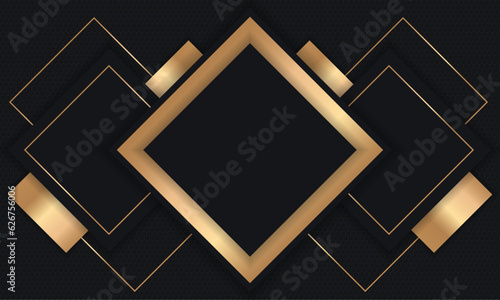 Modern black dop with golden luxury background