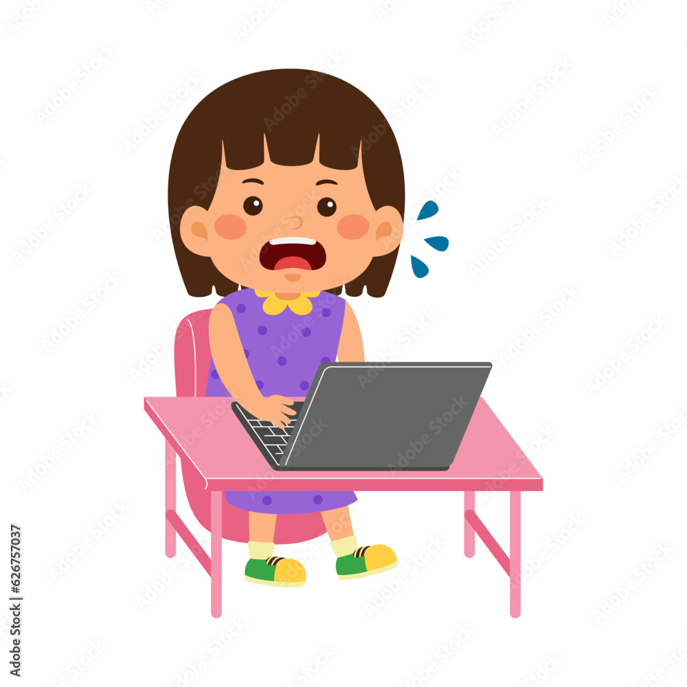cute little kid girl use laptop cute little kid girl use laptop