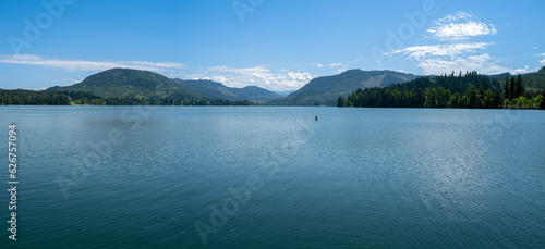 A panoramic view of the reservoir from Dexter State Recreation Site in Oregon, USA photo