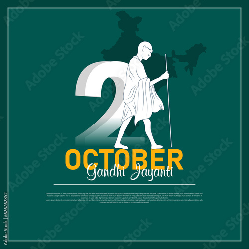 Gandhi Jayanti is a significant Indian national holiday celebrated on October 2nd each year to honor the birth anniversary of Mahatma Gandhi. photo