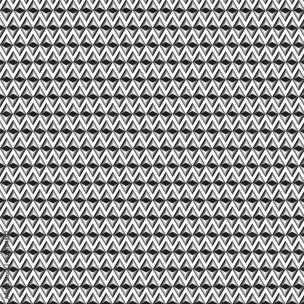 3d Geometric Pattern. Black And Grey Texture Background