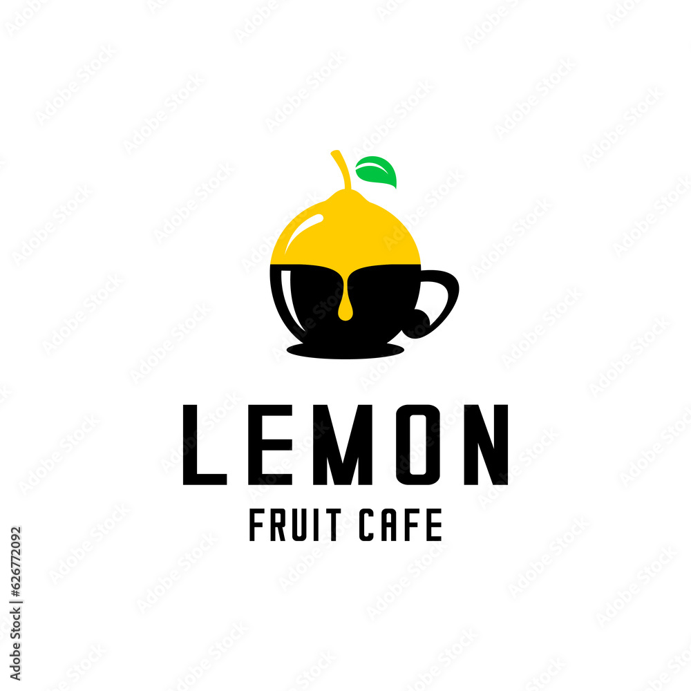 vector logo cup of coffee and fruit vector logo cup of coffee and fruit