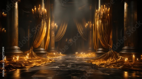 Studio Backdrop Luxurious Golden Velvet Curtains