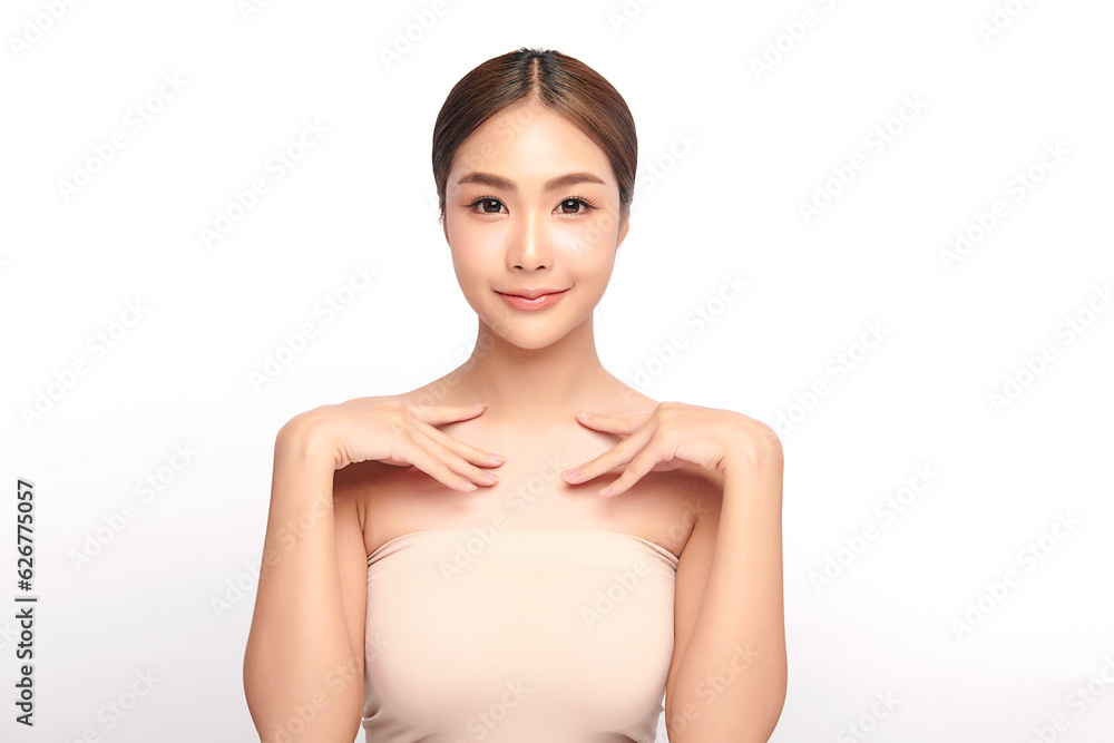 Beautiful young asian woman with clean fresh skin on white background, Face care, Facial treatment, Cosmetology, beauty and spa, Asian women portrait. Beautiful young asian woman with clean fresh skin on white background, Face care, Facial treatment, Cosmetology, beauty and spa, Asian women portrait.