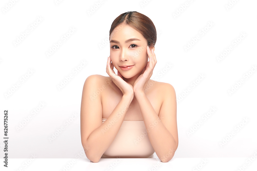 Beautiful young asian woman with clean fresh skin on white background, Face care, Facial treatment, Cosmetology, beauty and spa, Asian women portrait. Beautiful young asian woman with clean fresh skin on white background, Face care, Facial treatment, Cosmetology, beauty and spa, Asian women portrait.