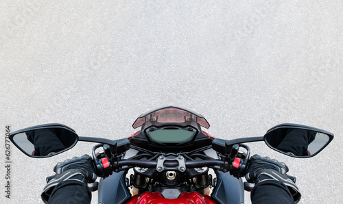 Top view hand hold handlebar motorcycle