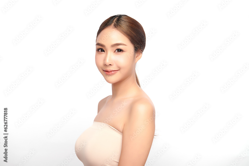 Beautiful young asian woman with clean fresh skin on white background, Face care, Facial treatment, Cosmetology, beauty and spa, Asian women portrait. Beautiful young asian woman with clean fresh skin on white background, Face care, Facial treatment, Cosmetology, beauty and spa, Asian women portrait.